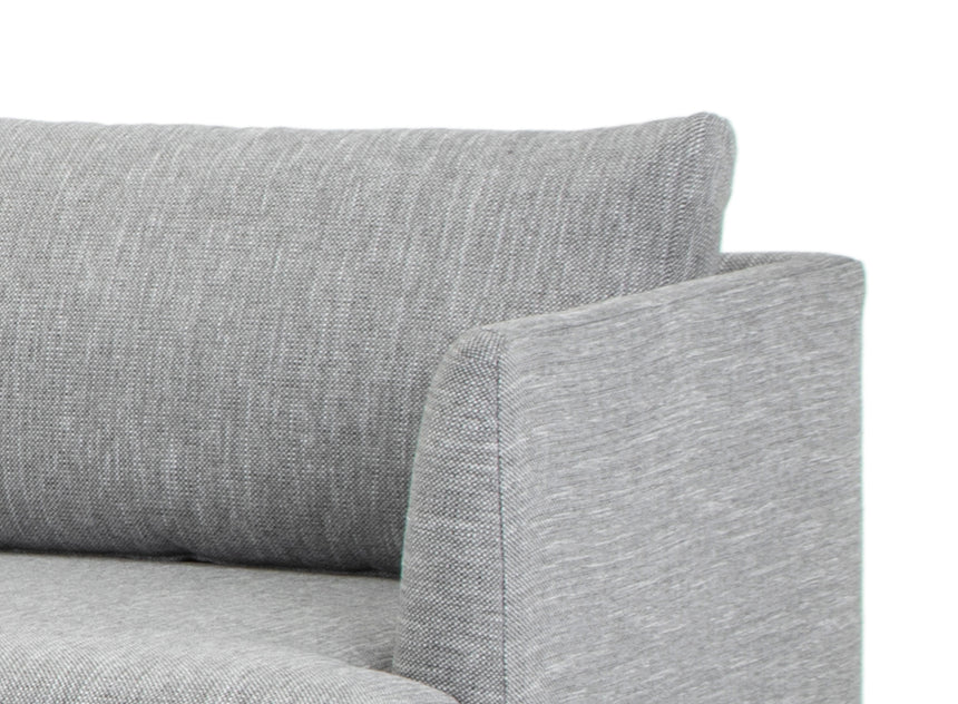 Seater With Left Chaise Sofa - Graphite Grey with Natural Legs - View 2