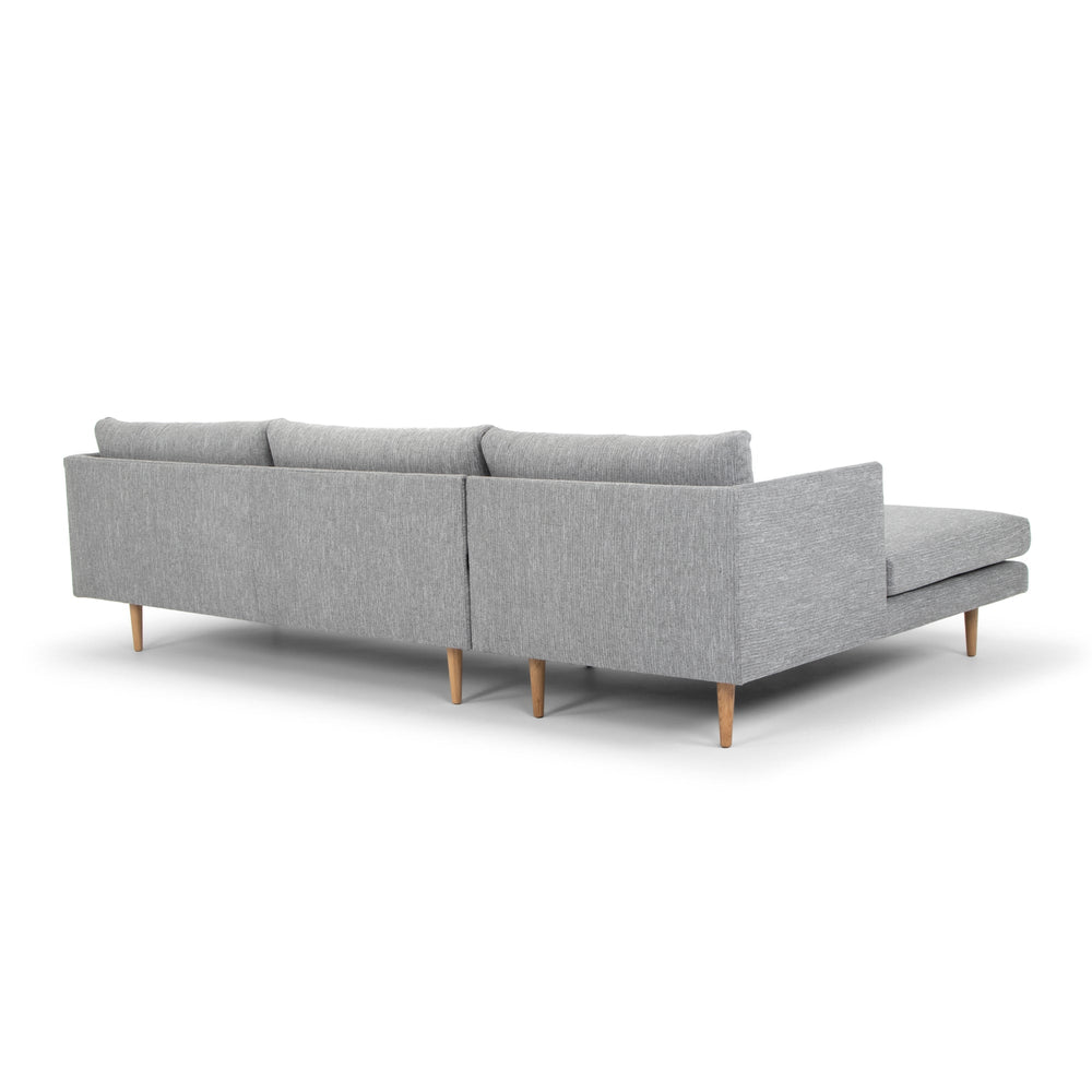 Seater With Left Chaise Sofa - Graphite Grey with Natural Legs - View 5