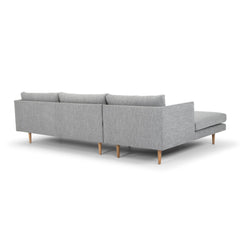 Seater With Left Chaise Sofa - Graphite Grey with Natural Legs