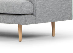 Seater With Left Chaise Sofa - Graphite Grey with Natural Legs