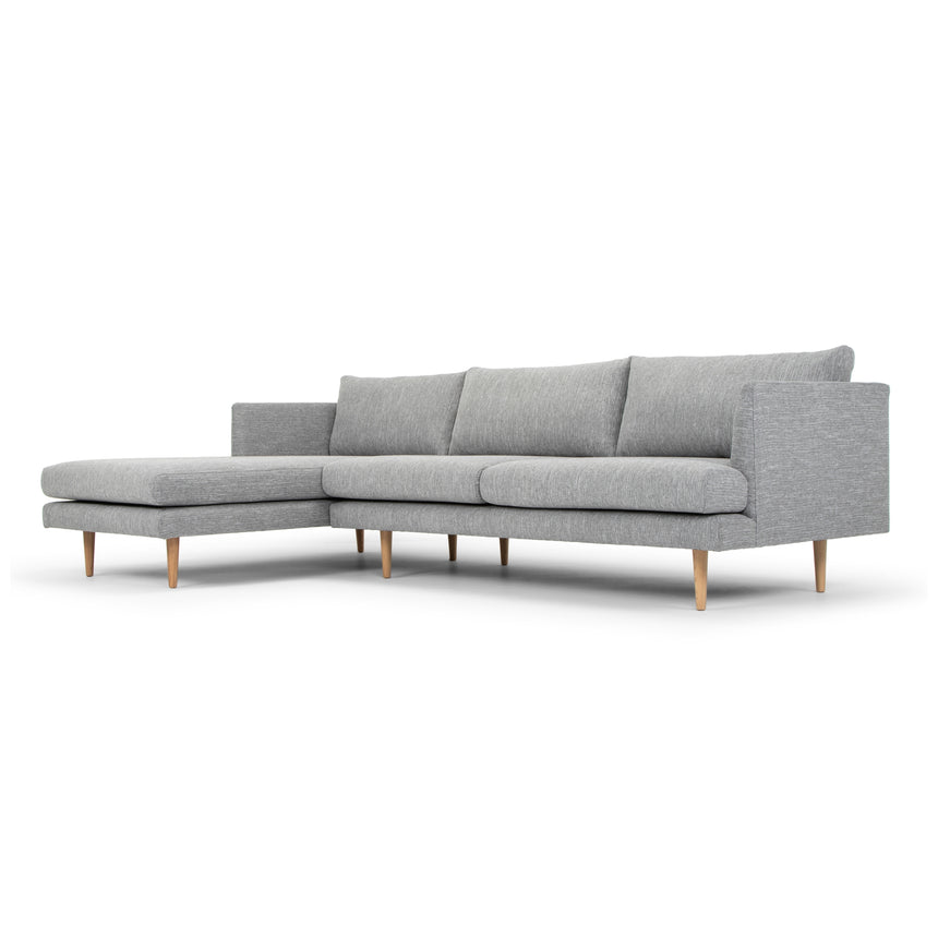 Seater With Left Chaise Sofa - Graphite Grey with Natural Legs - View 6