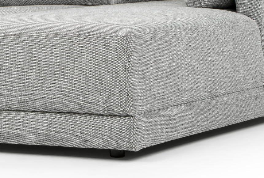 3 Seater Right Chaise Fabric Sofa - Graphite Grey - View 5