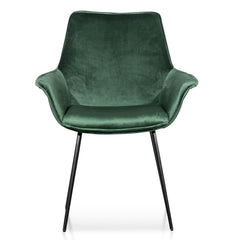 Ex Display - CDC6210-SE Dining Chair - Dark Green Velvet