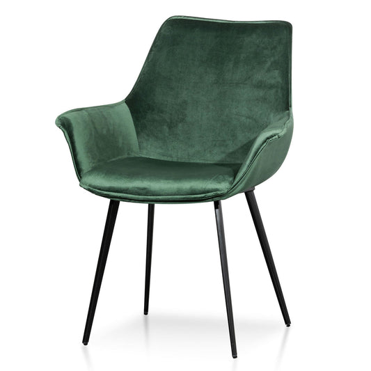 Ex Display - CDC6210-SE Dining Chair - Dark Green Velvet
