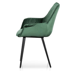 Ex Display - CDC6210-SE Dining Chair - Dark Green Velvet