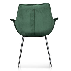 Ex Display - CDC6210-SE Dining Chair - Dark Green Velvet