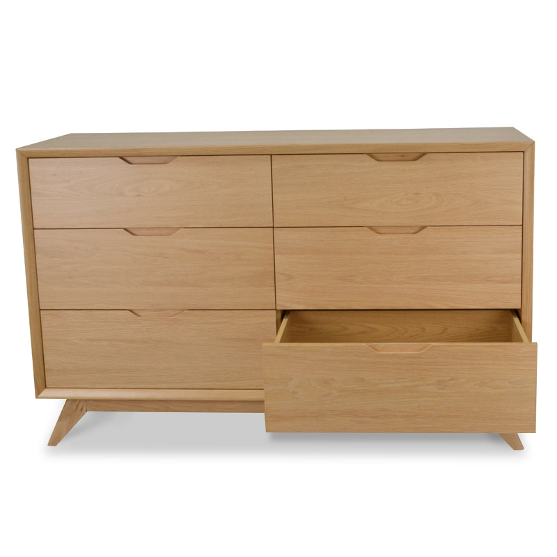 6 Drawer Wide Chest - Natural - View 5