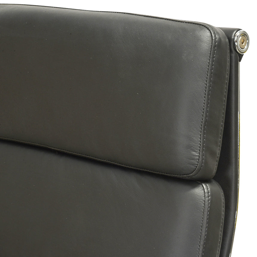 High Back Office Chair - Black Leather - View 5