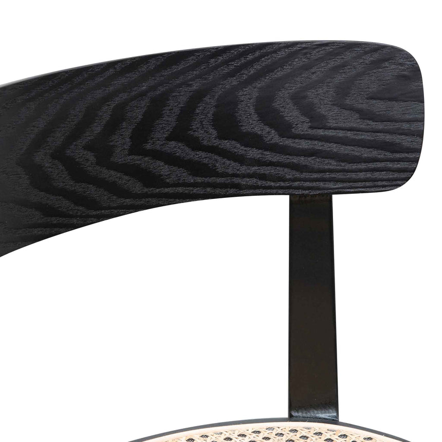 Rattan Dining Chair - Black with Natural Seat (Set of 2) - View 8