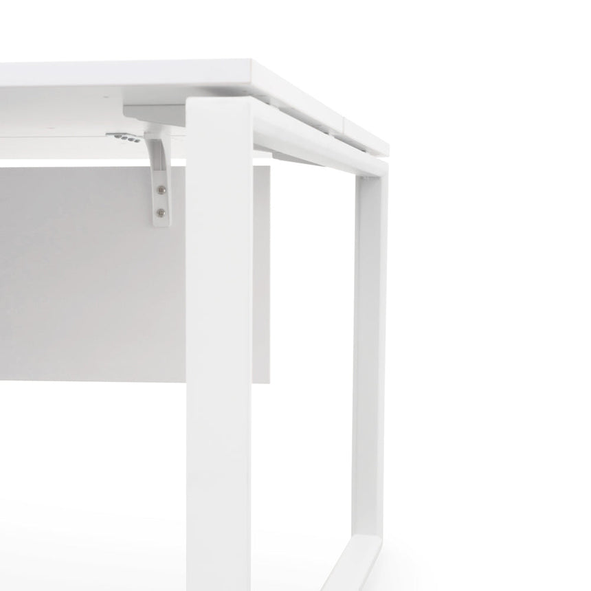 Ex Display - COT092-SN 2 Seater 160cm Office Desk With Privacy Screen - White - Upgraded Legs - View 3