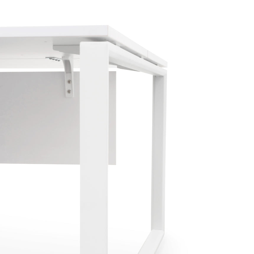 2 Seater 160cm Office Desk With Privacy Screen | White - | Myka Home - View 3