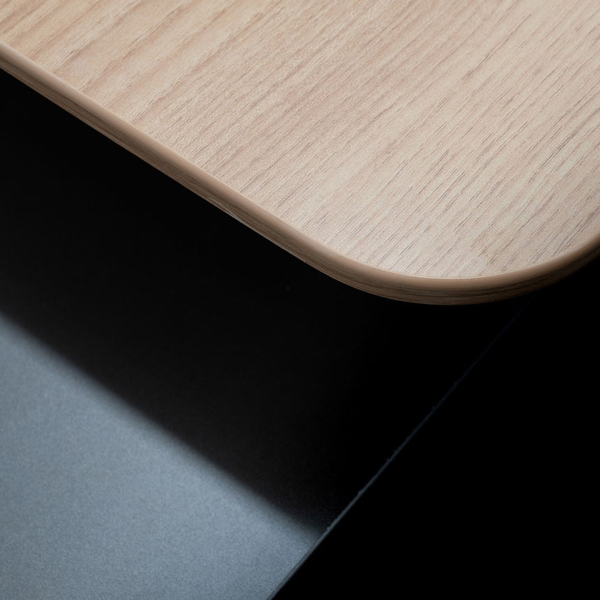 2m Left Return Office Desk | Natural - Black | Myka Home - View 6