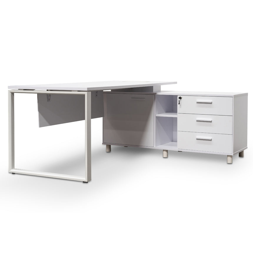 180cm Executive Office Desk Right Return | White | Myka Home