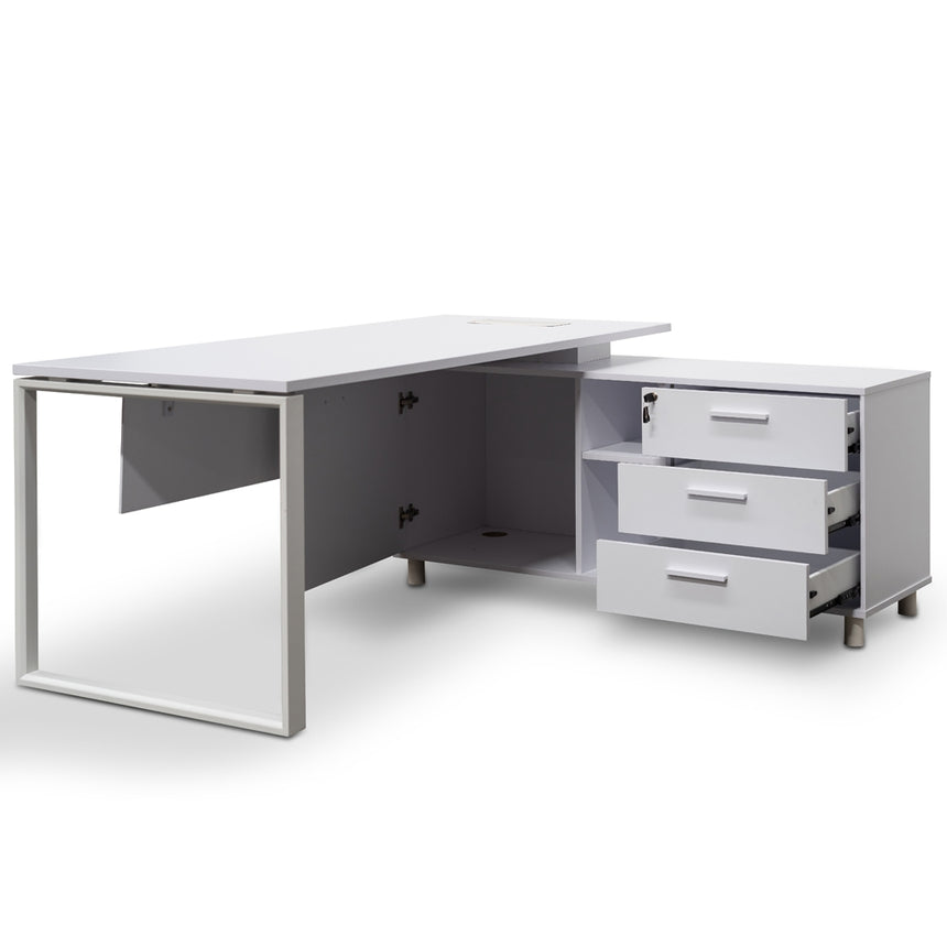 180cm Executive Office Desk Right Return | White | Myka Home - View 3