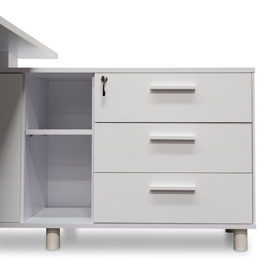 180cm Executive Office Desk Right Return | White | Myka Home - View 5