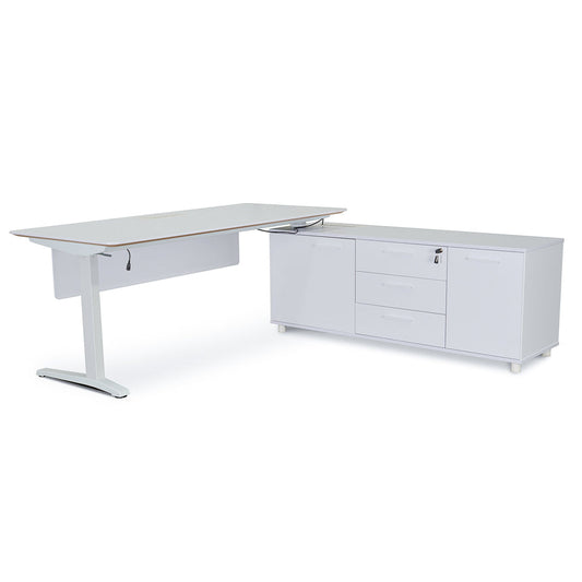 Ex Display - COT396 Executive Office Desk White - Right Return