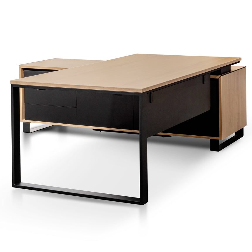 2.3m Left Return Office Desk | Natural | Myka Home - View 2