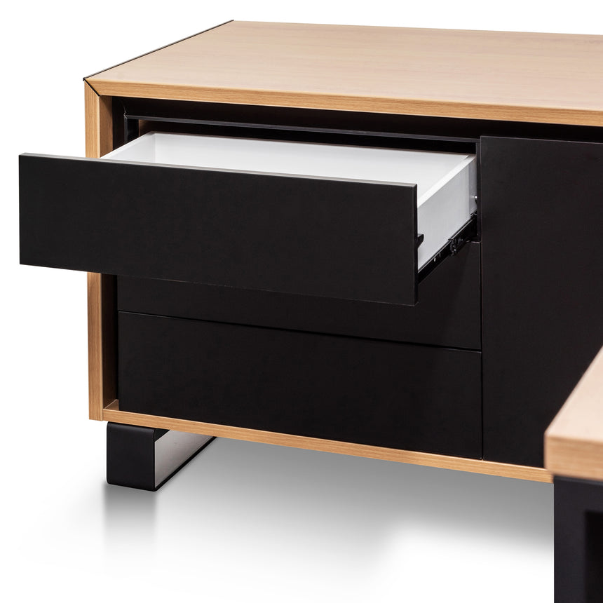 2.3m Left Return Office Desk | Natural | Myka Home - View 5
