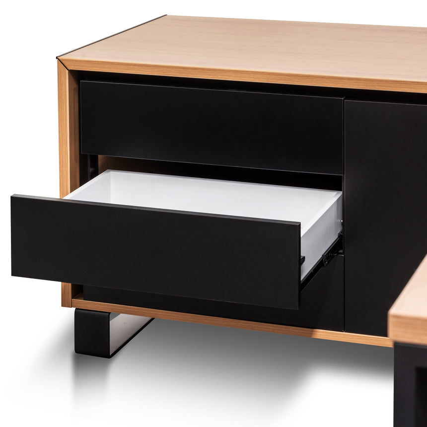 2.3m Left Return Office Desk | Natural | Myka Home - View 6