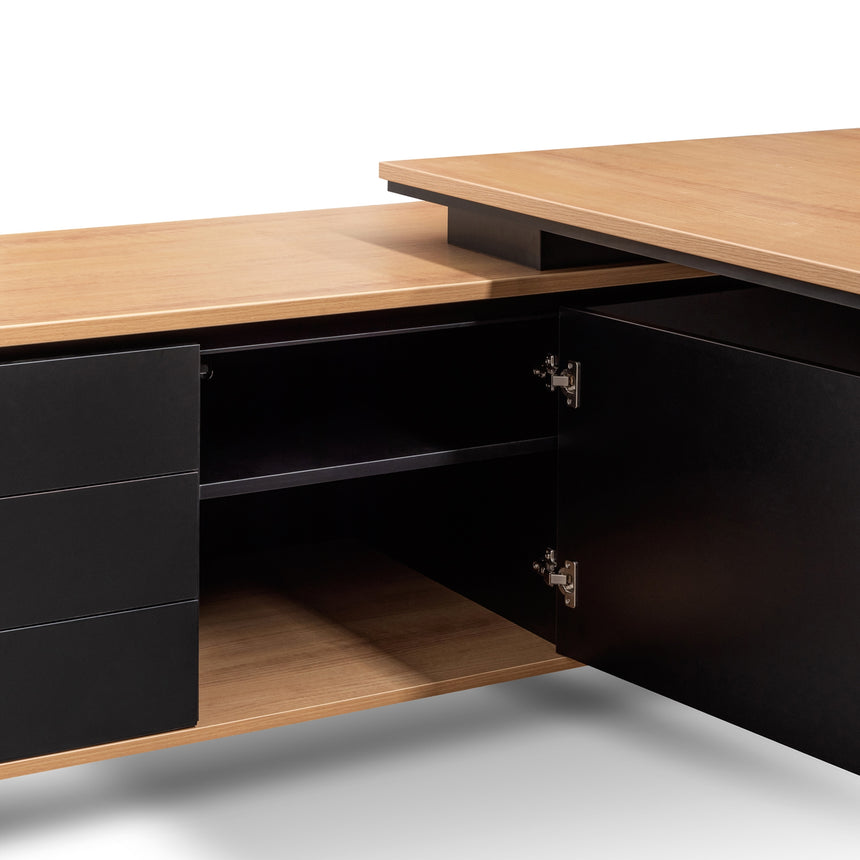 2.3m Left Return Office Desk | Natural | Myka Home - View 8