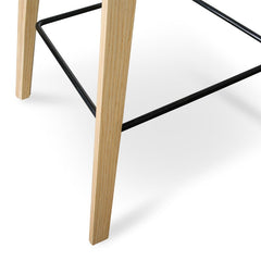 65cm Bar Stool in White And Natural