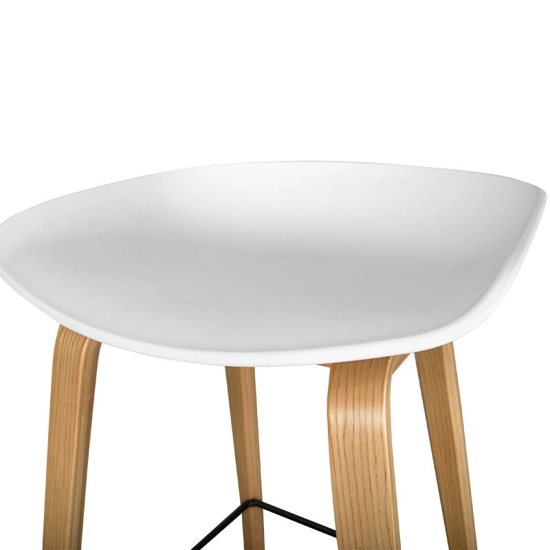 65cm Bar Stool in White And Natural - View 9