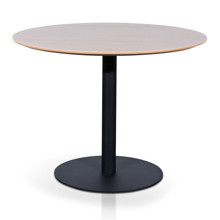 Round Office Meeting Table | Natural with Black Base | Myka Home