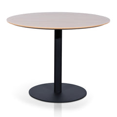 Round Office Meeting Table | Natural with Black Base | Myka Home