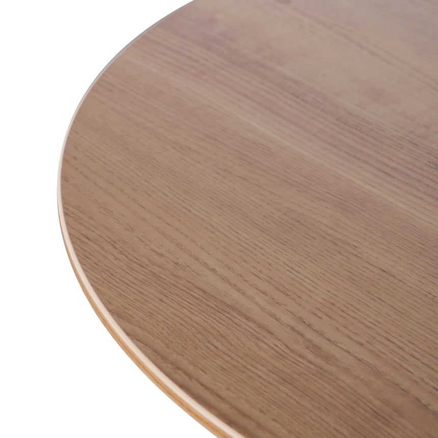 Round Office Meeting Table | Natural with Black Base | Myka Home - View 2
