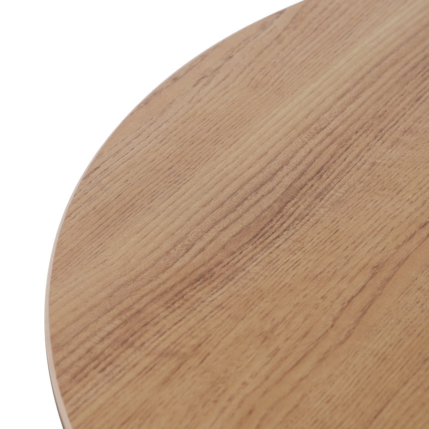 Round Office Meeting Table | Natural with Black Base | Myka Home - View 3