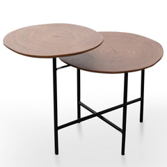 Side Table | Walnut - Black Legs | Myka Home