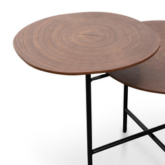 Side Table | Walnut - Black Legs | Myka Home