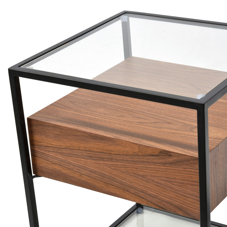 CST311WAL-IG Glass Side Table - Walnut - View 4