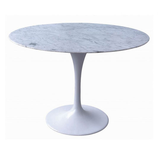 CDT350A Marble Dining Table 100cm - Aluminium