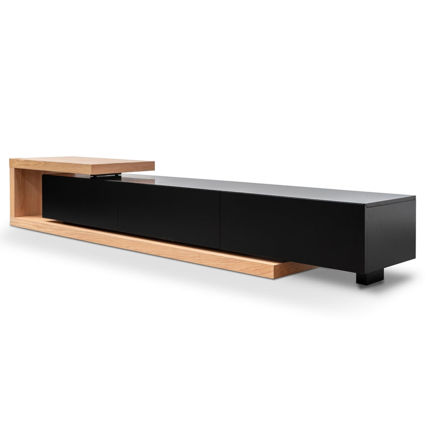 2.4m Entertainment TV Unit | Natural Oak - Black matt | Myka Home
