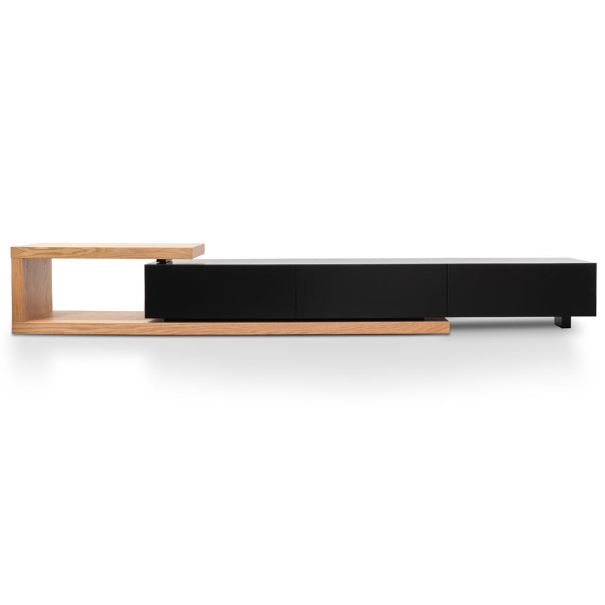 2.4m Entertainment TV Unit | Natural Oak - Black matt | Myka Home - View 3