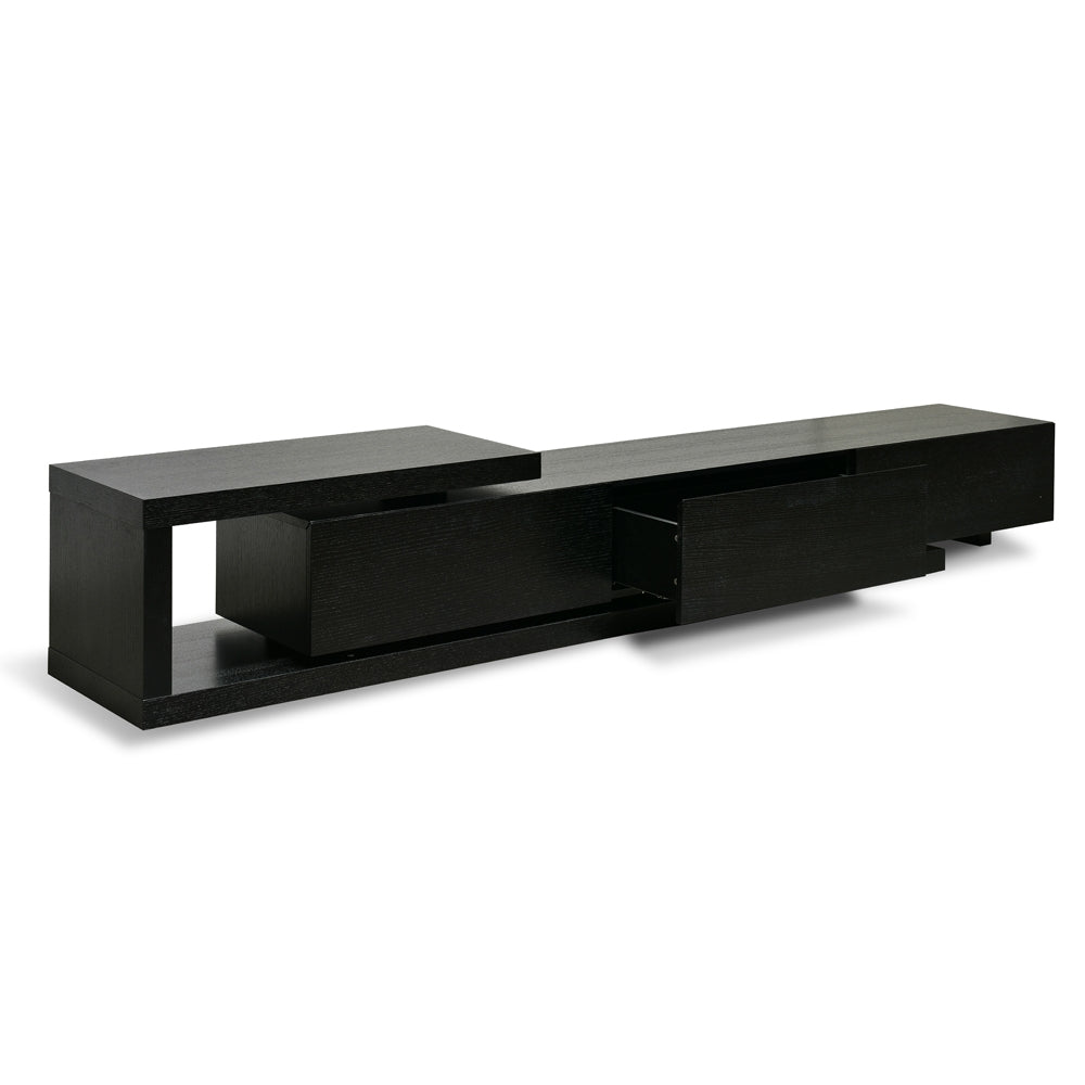 Lowline 2.4-3.07m Entertainment TV Unit | Full Black | Myka Home - View 5