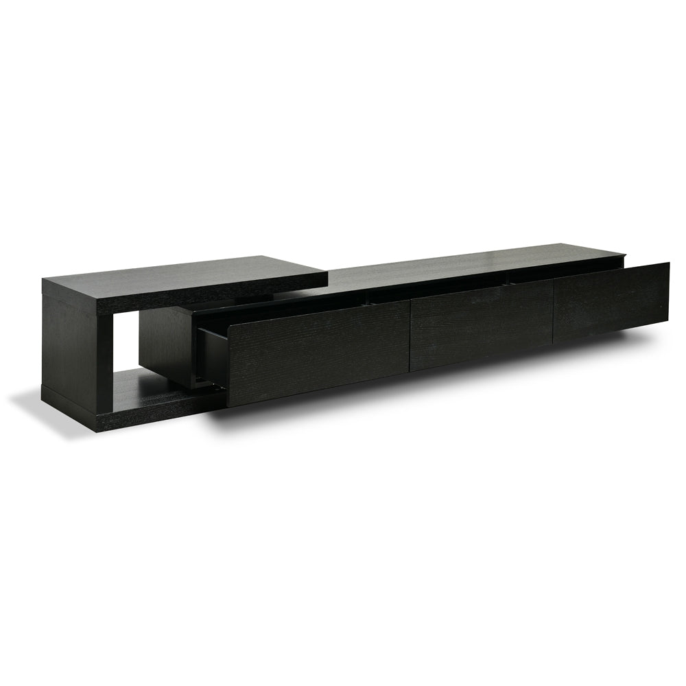 Lowline 2.4-3.07m Entertainment TV Unit | Full Black | Myka Home - View 7