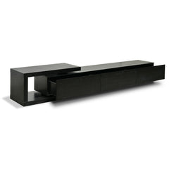 Lowline 2.4-3.07m Entertainment TV Unit | Full Black | Myka Home