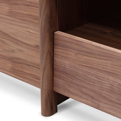 Ex Display - CTV2610-BB Lowline 2.1m Entertainment TV Unit In Walnut - Timber Legs
