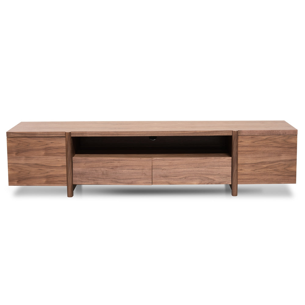 Lowline 2.1m Entertainment TV Unit In Walnut | Timber Legs | Myka Home - View 7