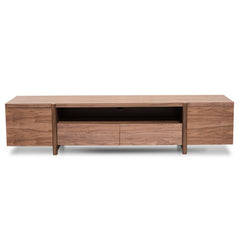 Lowline 2.1m Entertainment TV Unit In Walnut | Timber Legs | Myka Home