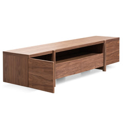 Lowline 2.1m Entertainment TV Unit In Walnut | Timber Legs | Myka Home