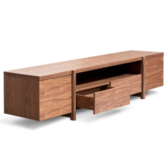 Lowline 2.1m Entertainment TV Unit In Walnut | Timber Legs | Myka Home