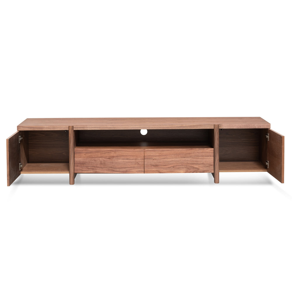Lowline 2.1m Entertainment TV Unit In Walnut | Timber Legs | Myka Home - View 6