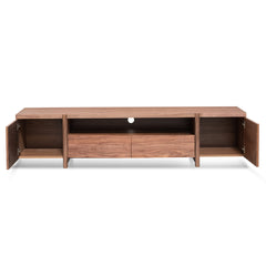Lowline 2.1m Entertainment TV Unit In Walnut | Timber Legs | Myka Home