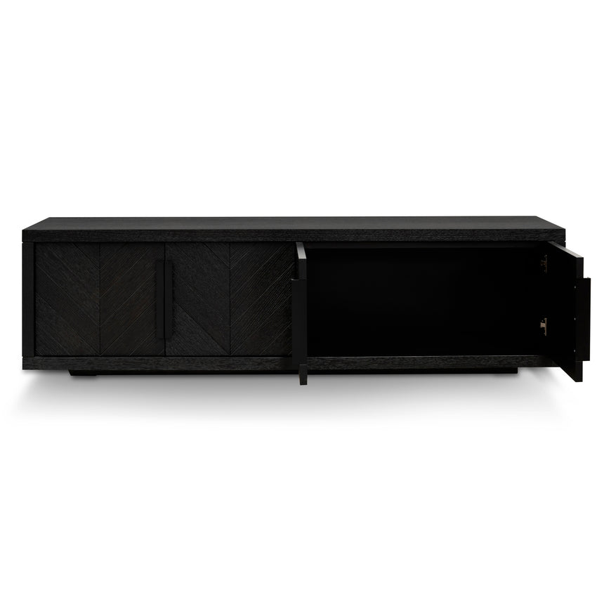 1.8m Entertainment TV Unit | Textured Espresso Black | Myka Home - View 4