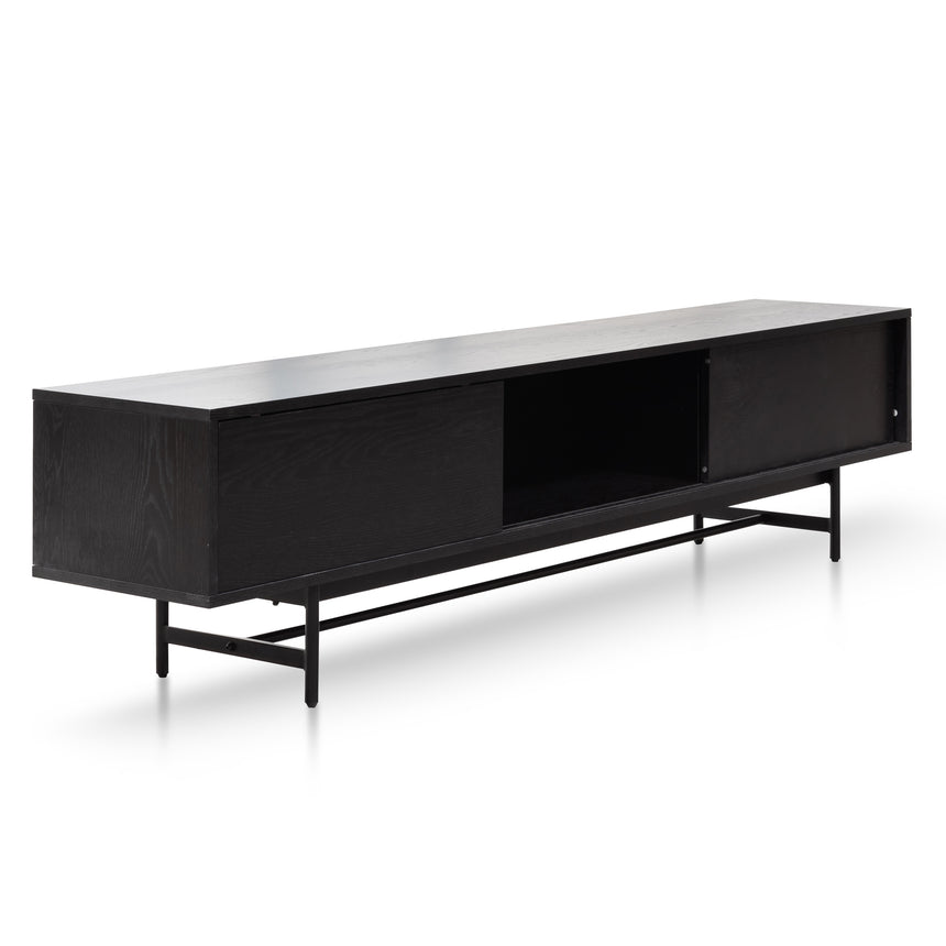 2.1m Wooden Entertainment TV Unit | Full Black | Myka Home - View 7