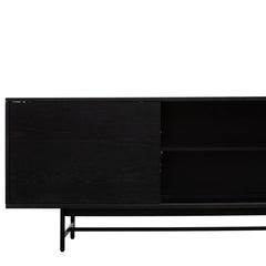 CTV6053-KD - 2.1m Wooden Entertainment TV Unit - Black with Flute Glass Door