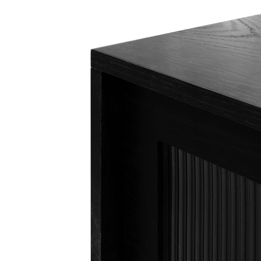 2.1m Wooden Entertainment TV Unit | Black with Flute Gla | Myka Home - View 12